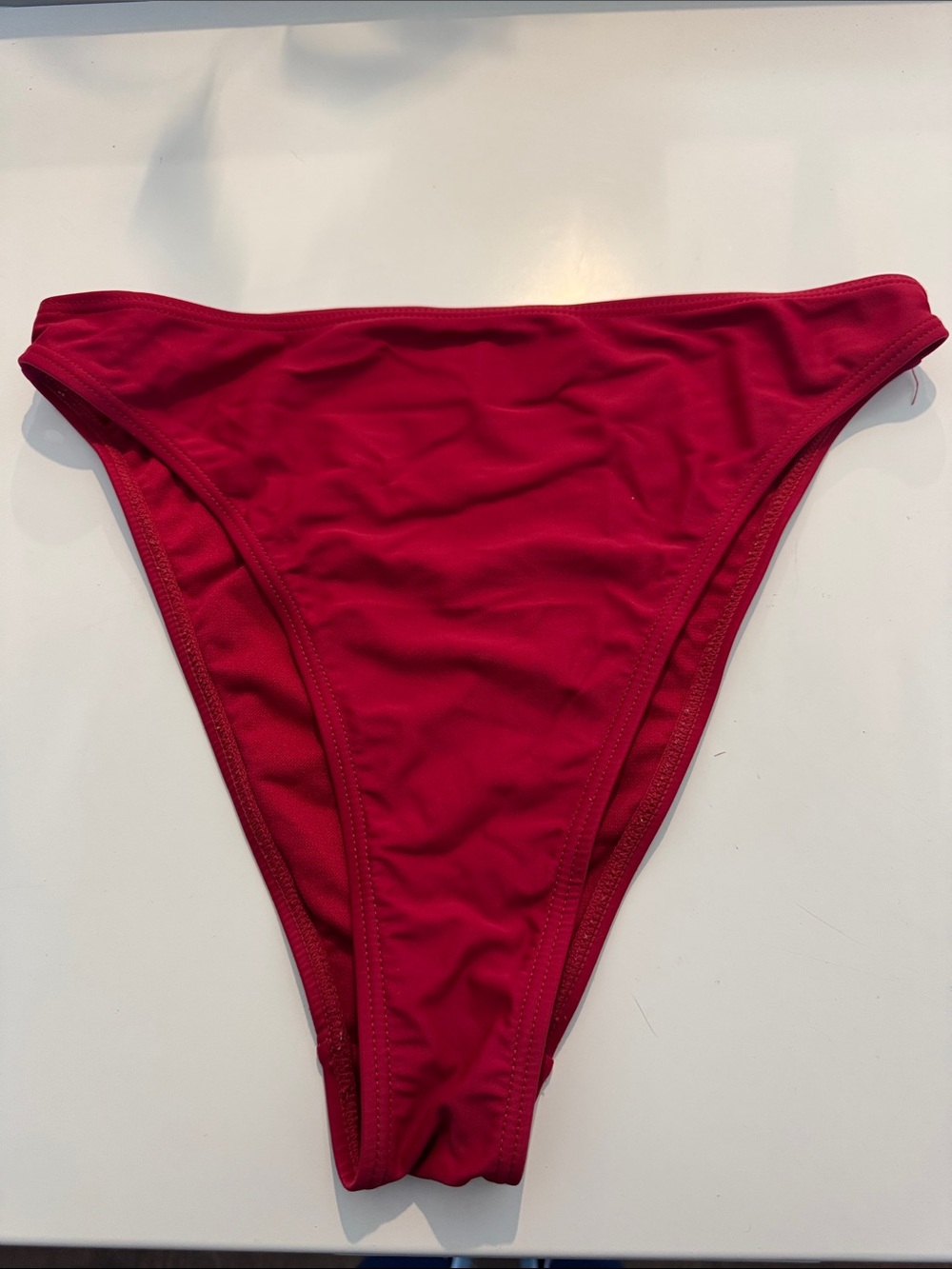 South Beach Red High-Cut Bikini Bottom — Sleek Swimwear